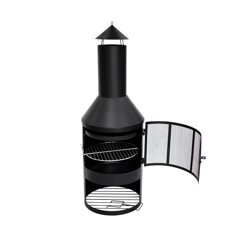 Chimenea Oregon para Exteriores Acero Negro Mate