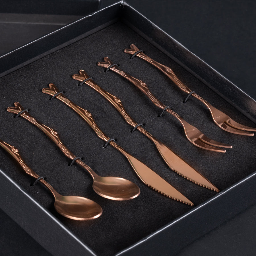 Deluxe Set de Cubiertos para Cóctel Encobrizados