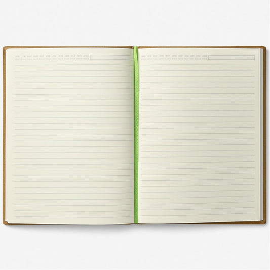 Libreta Planner Journal tapa dura de algodón y papel reciclado / 96 hojas / 15x20cm / Blanco/Verde