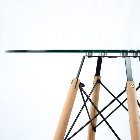 Mesa Eames Cubierta De Vidrio 80x75x80cm