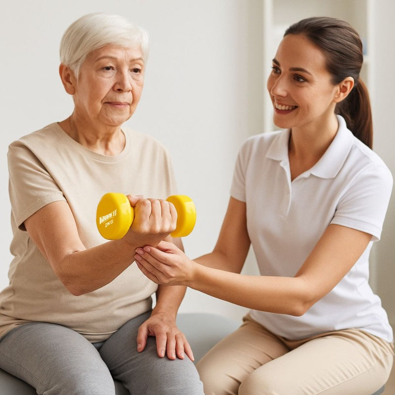 Par de Mancuernas de rehabilitación o fisioterapia de Neopreno 2 kg IRONFIT