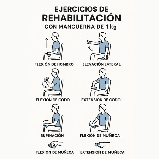 Par de Mancuernas de rehabilitación o fisioterapia de Neopreno 3 kg IRONFIT