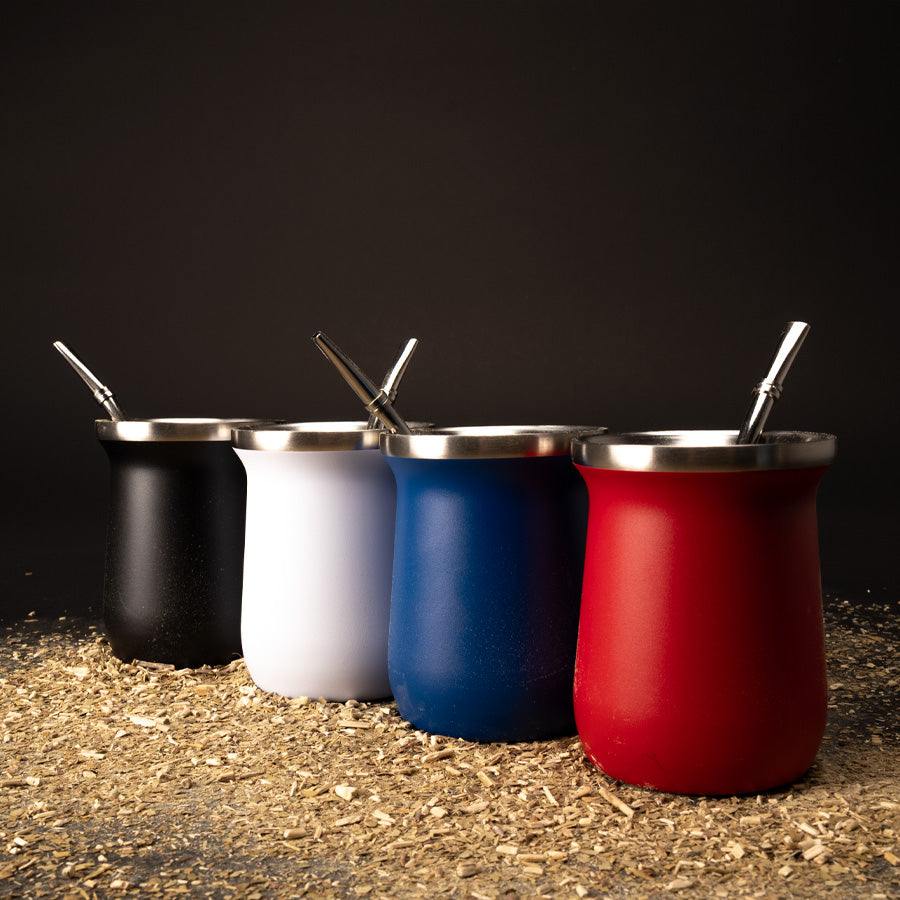 Vaso Térmico «Mate» Doble Pared con Bombilla