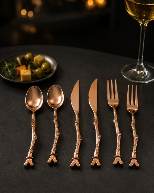 Deluxe Set de Cubiertos para Cóctel Encobrizados