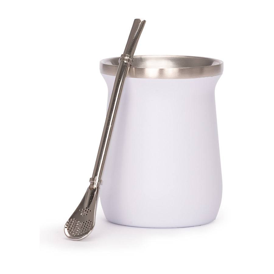 Vaso Térmico «Mate» Doble Pared con Bombilla
