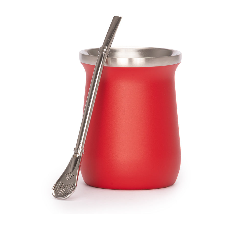 Vaso Térmico «Mate» Doble Pared con Bombilla