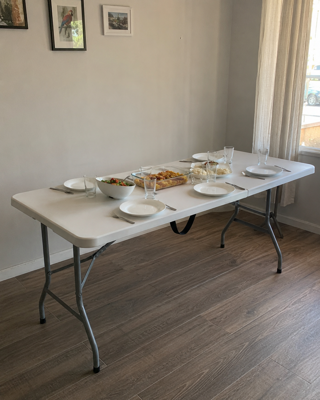 Mesa Plegable Blanca 180 cm para Camping y Eventos