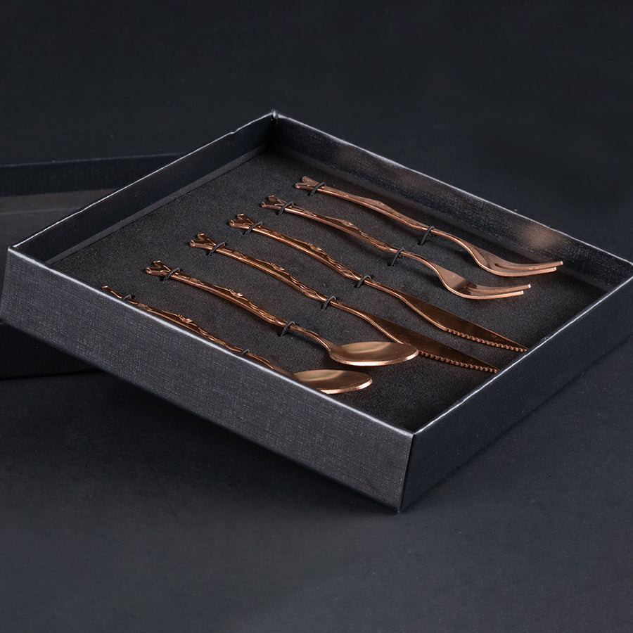 Deluxe Set de Cubiertos para Cóctel Encobrizados