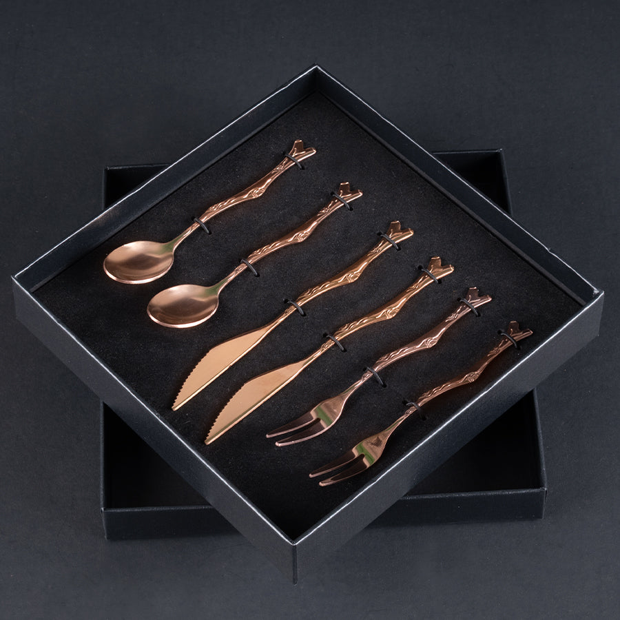 Deluxe Set de Cubiertos para Cóctel Encobrizados