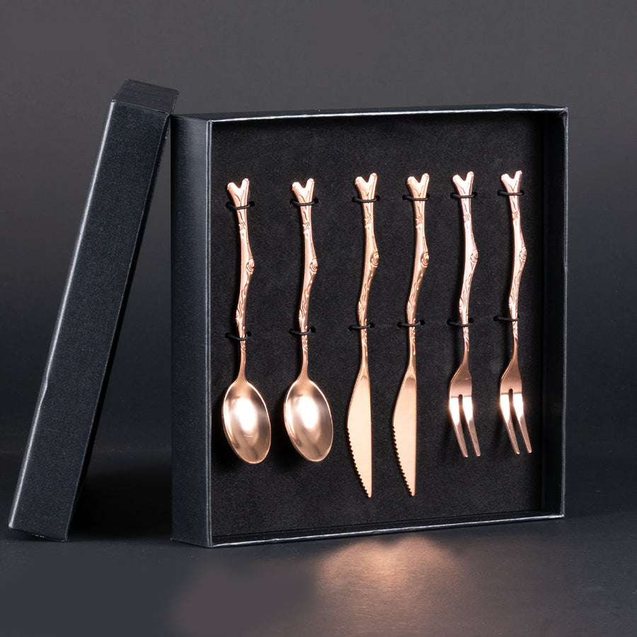Deluxe Set de Cubiertos para Cóctel Encobrizados