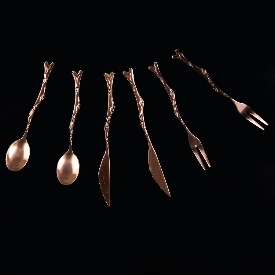 Deluxe Set de Cubiertos para Cóctel Encobrizados