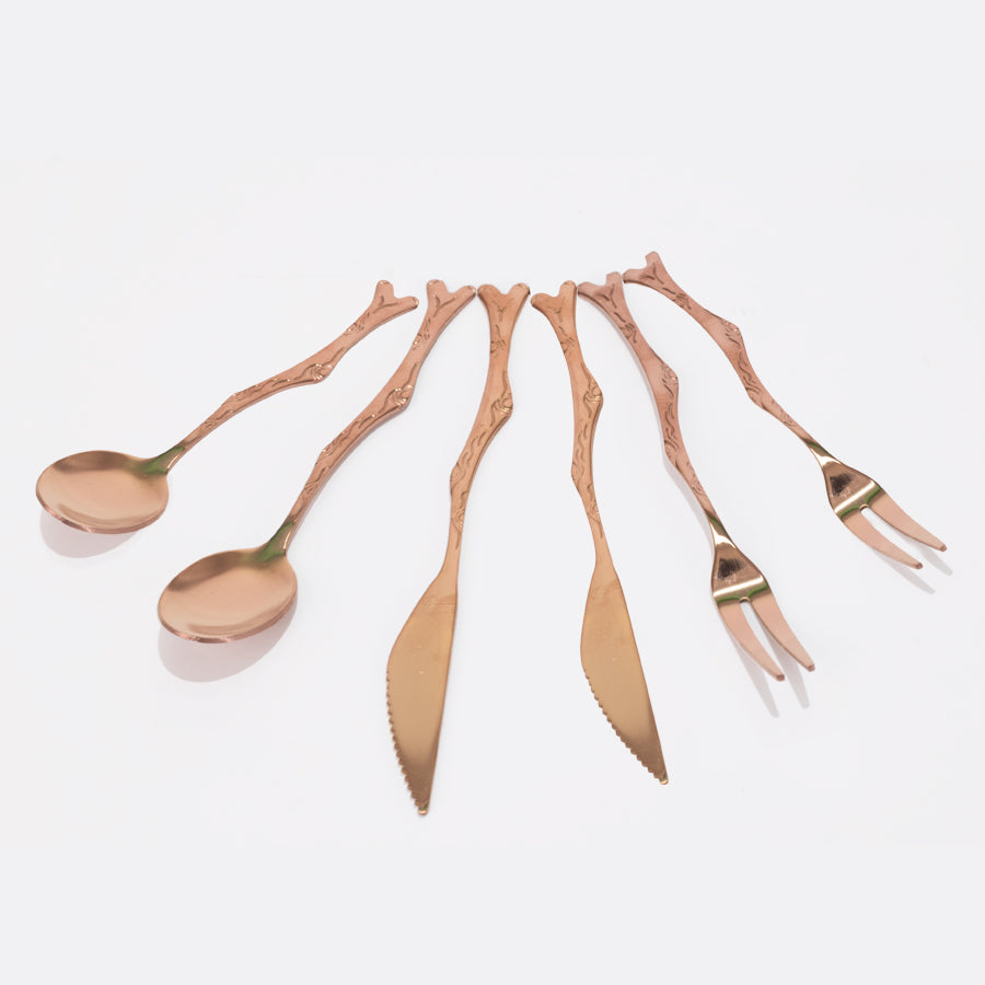 Deluxe Set de Cubiertos para Cóctel Encobrizados