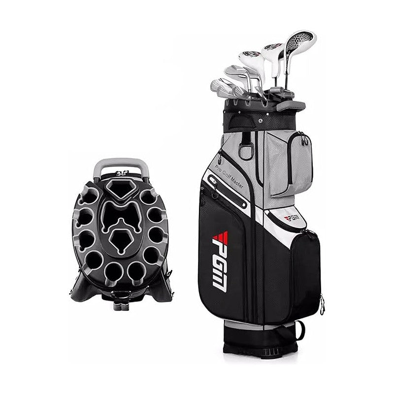 Bolso de palos PGM para carro de GOLF negro / gris con funda protectora water proof