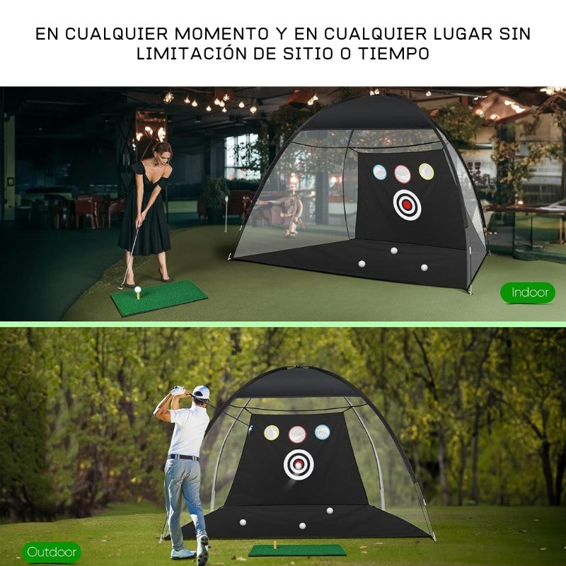 Carpa PGM plegable negra GOLF con bolsillos y 5 pelotas + 1 alfombra