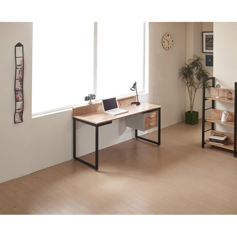 Escritorio Madera De Acacia 2 Gavetas 140 x 85 x 62cm