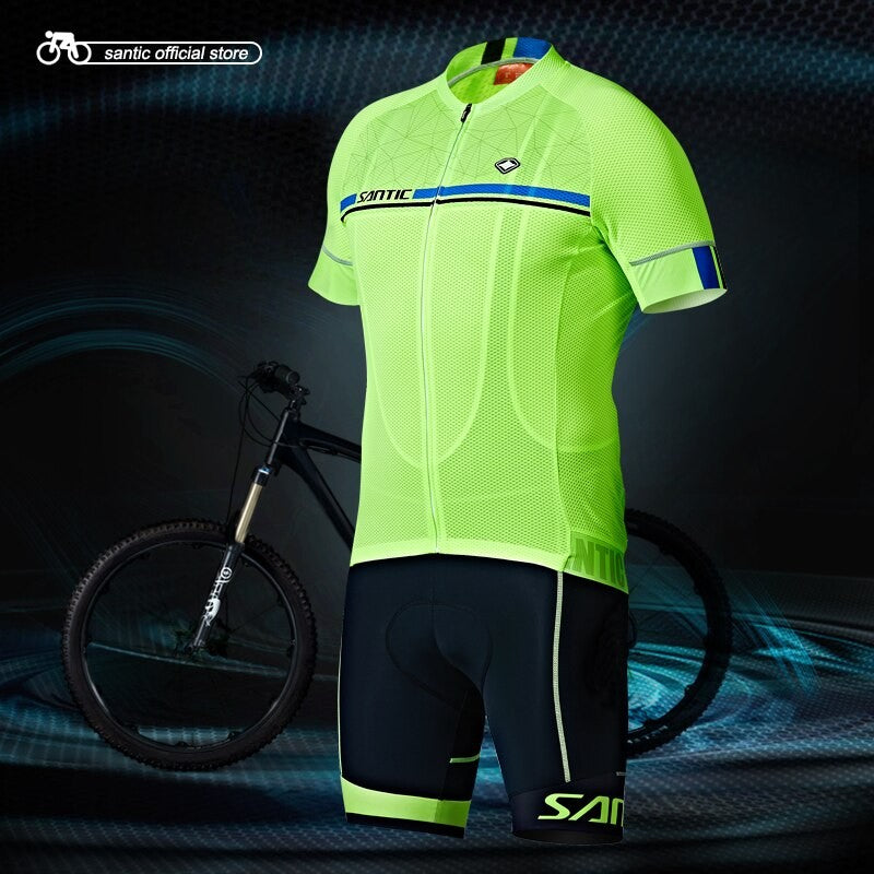 Jersey Hombre Manga Corta Kamen Lightgreen para Ciclismo SANTIC