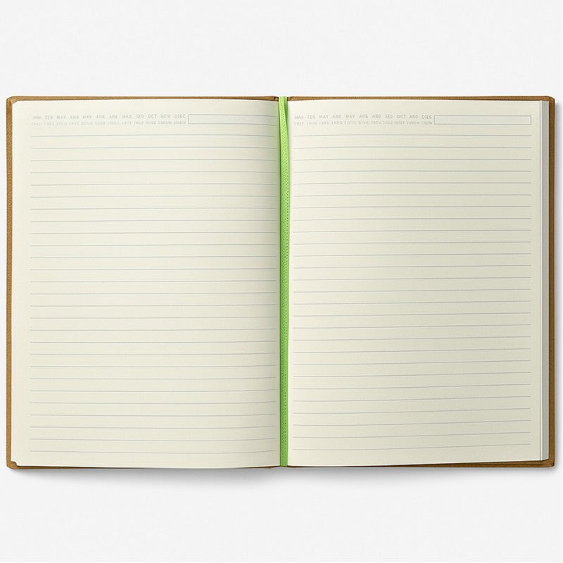 Libreta Planner Journal tapa dura de algodón y papel reciclado / 96 hojas / 15x20cm / Blanco/Verde