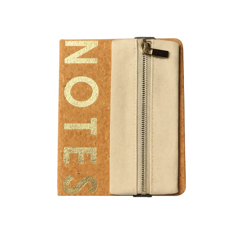 Libreta Planner y estuche Journal tapa corcho / con lápiz / 80 hojas / 13x18cm natural