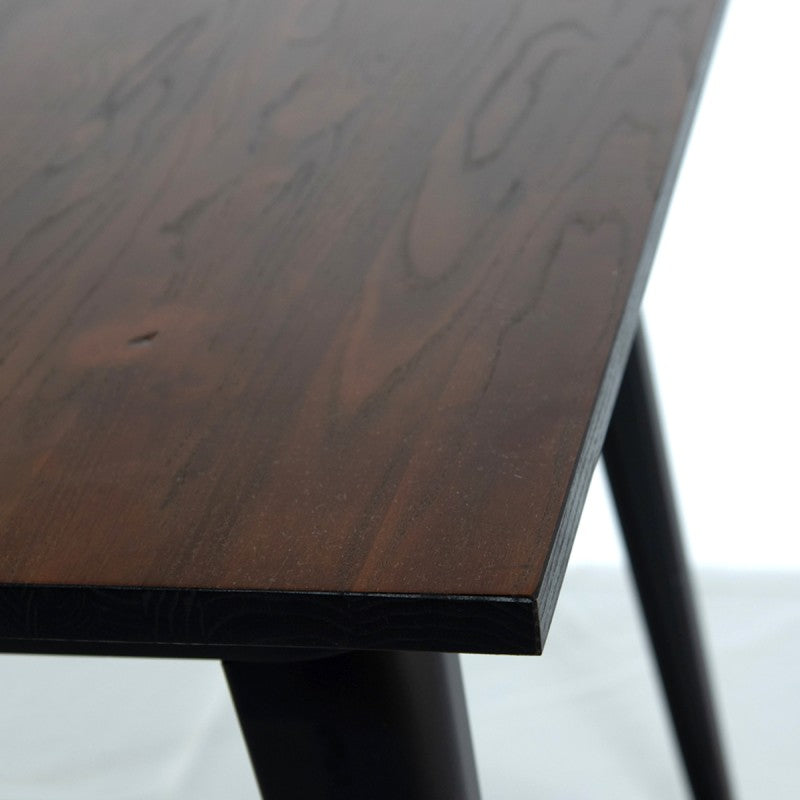 Mesa Tolix Cubierta De Madera Patas Negras 80X80X75cm