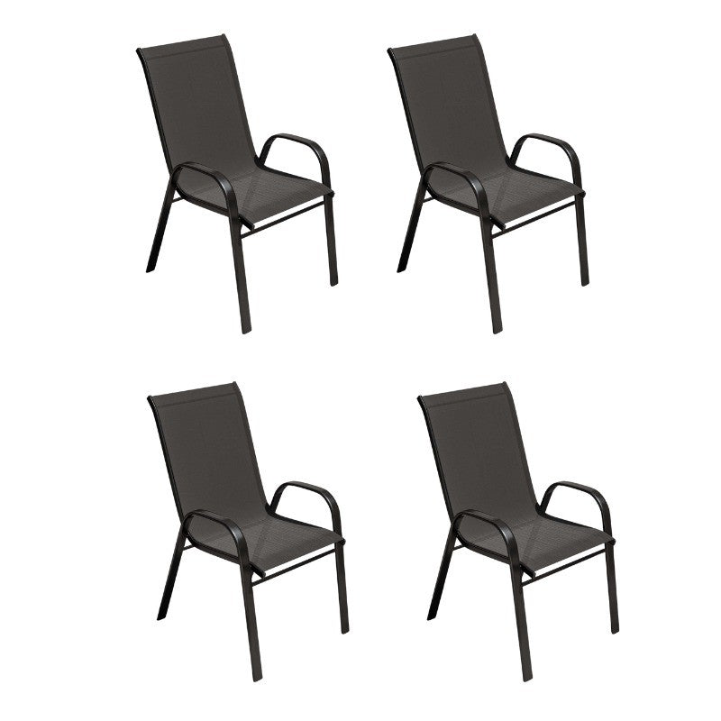PACK 4 Silla Rinconada de fierro y malla textileno color negro