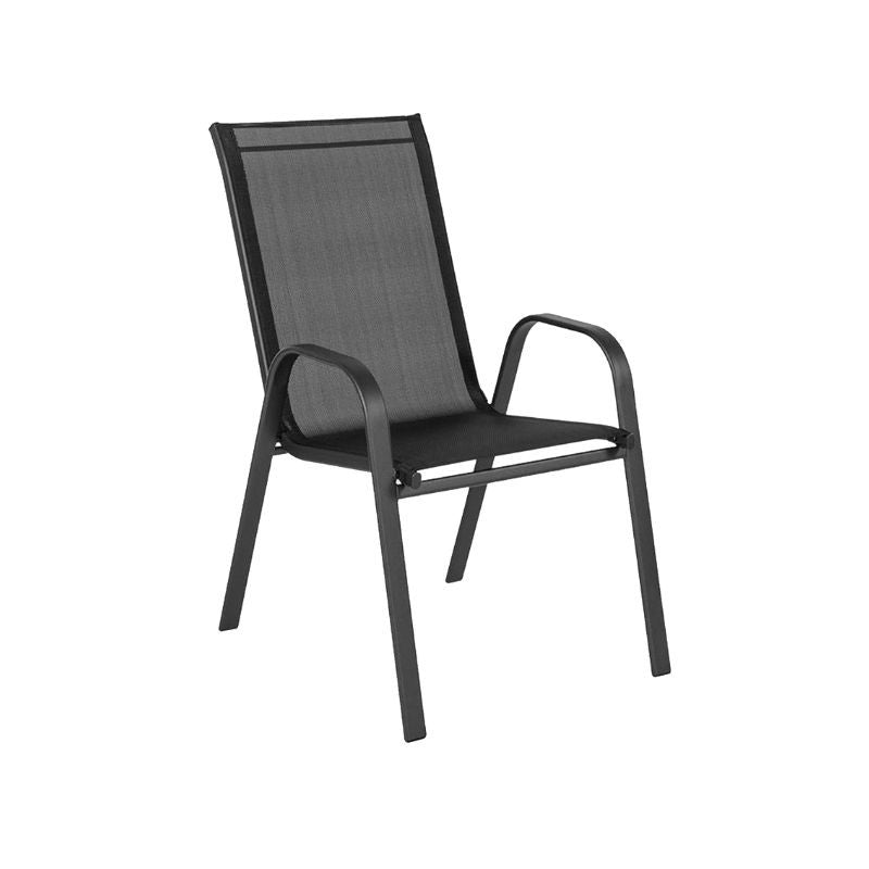 PACK 4 Silla Rinconada de fierro y malla textileno color negro