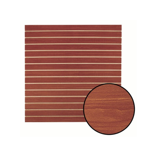 Panel exhibidor ranurado de MDF lacado 122cm x 122cm Color Madera oscura