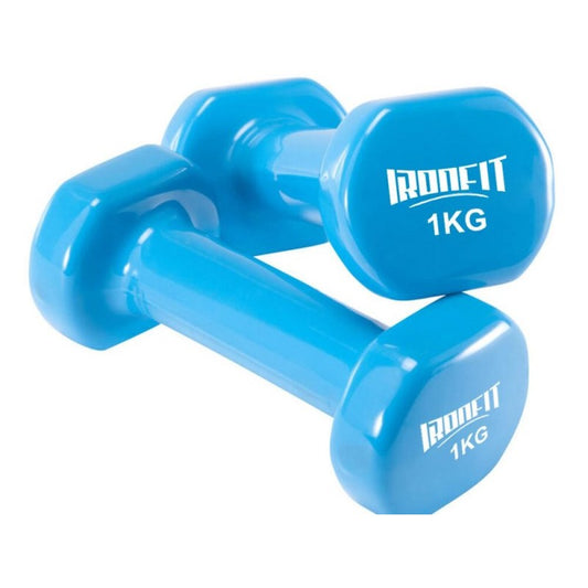 Par de Mancuernas de rehabilitación o fisioterapia de Neopreno 1 kg IRONFIT