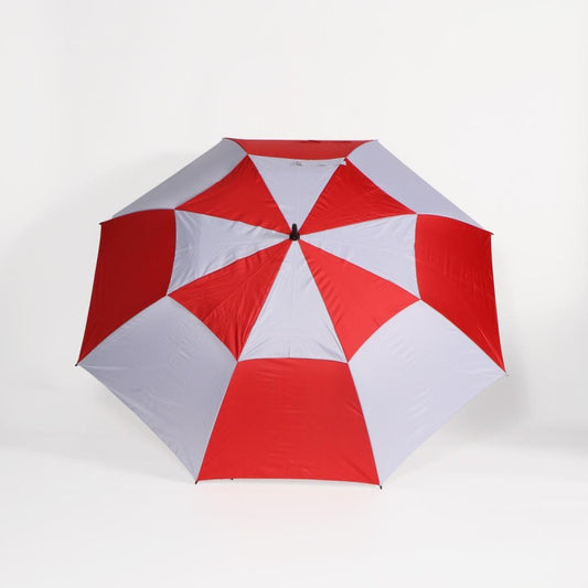 Paragua GOLF TIGER blanco con rojo filtro UV con varas reforzadas D146 X H110 cm