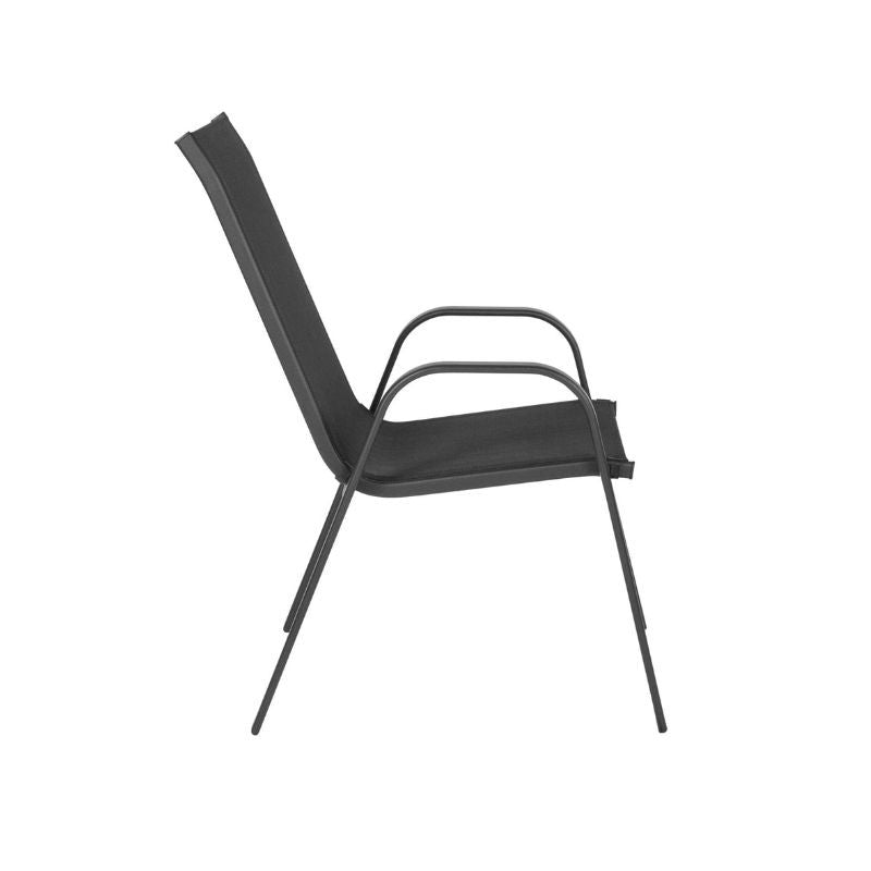 Silla Rinconada de fierro y malla textileno color negro