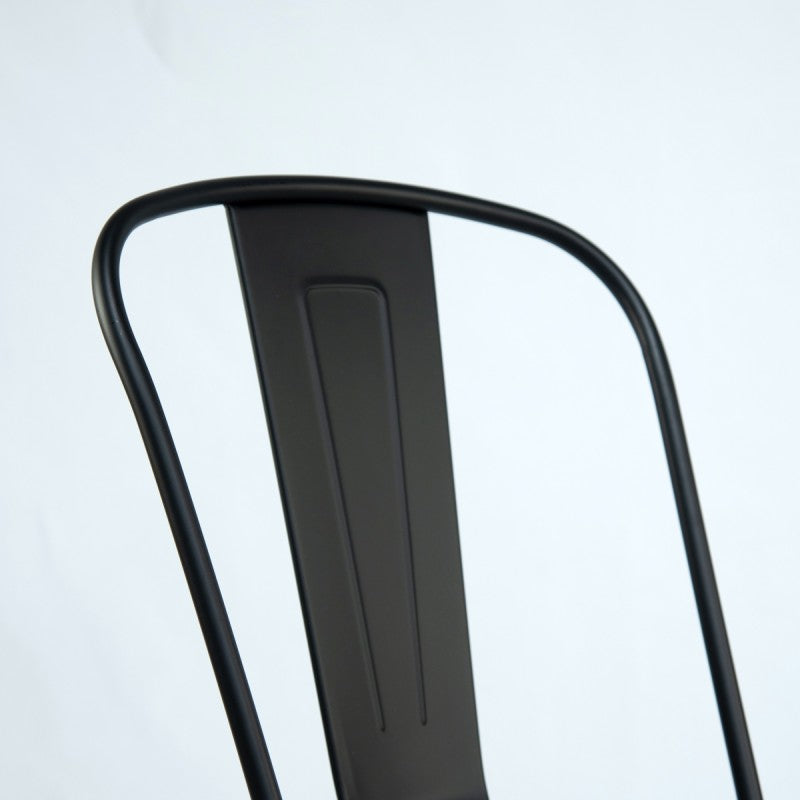 Silla Tolix Negra Con Asiento De Madera